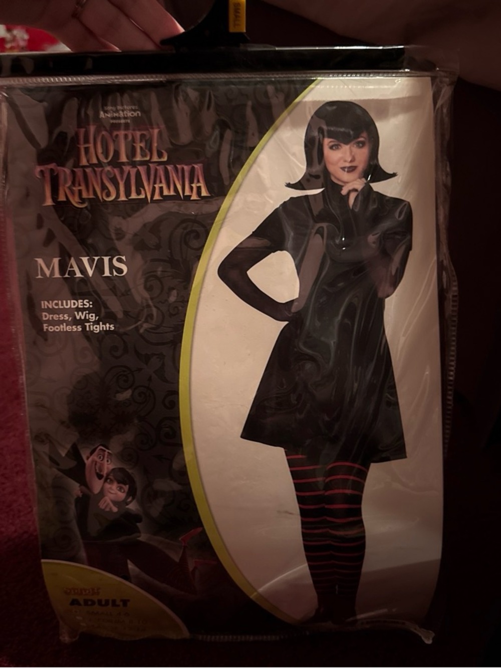 Spirit Hotel Transylvania Mavis Costume - Black with Red Striped Tights